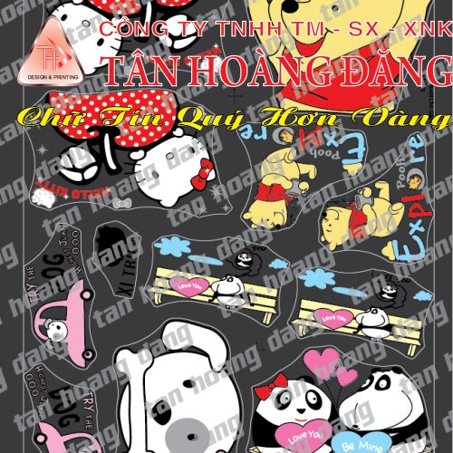 Tem gấu Pooh Hello Kitty
