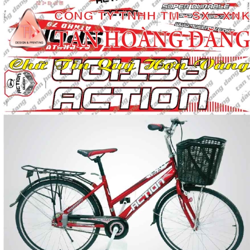 Decal xe đạp Action lớn