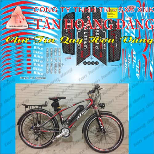 Tem xe đạp AZL xanh đỏ